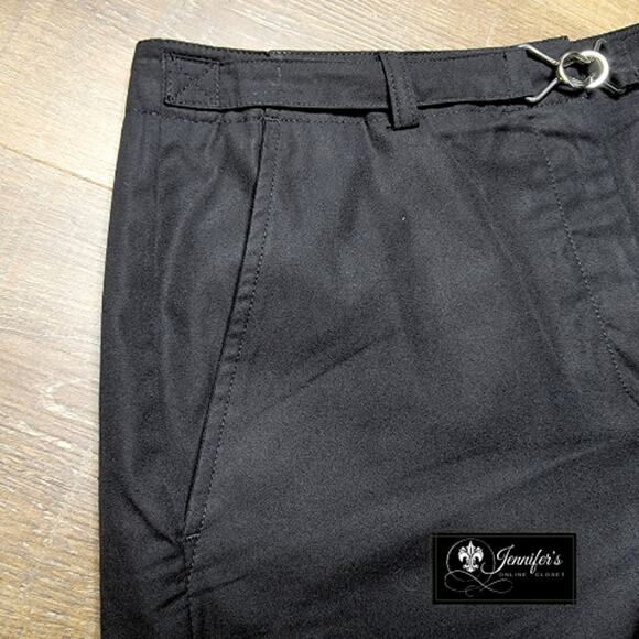 Liz Claiborne Liz Sport Women's Black Shorts with Silver Buckle Size 10 - Picture 3 of 9